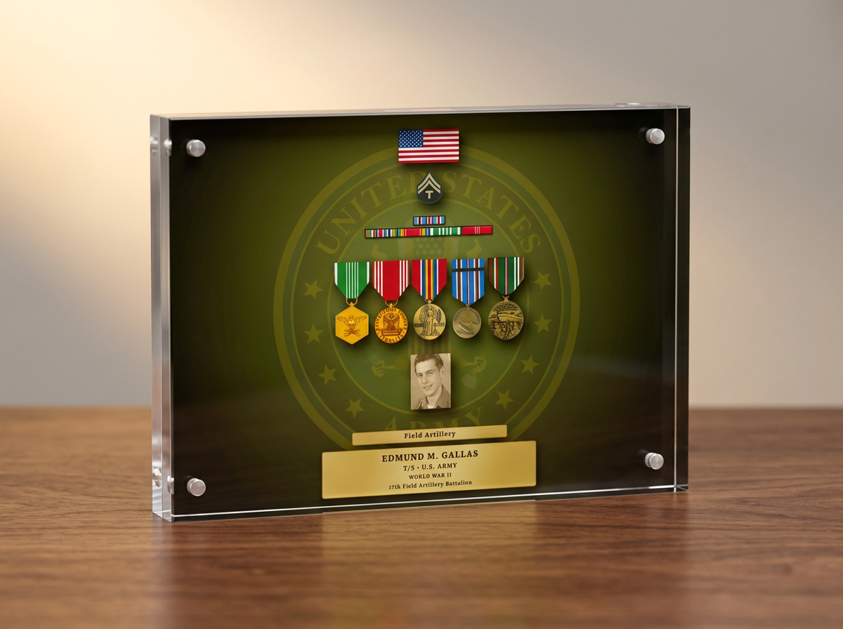 Custom Valor Block™ for T/5 Edmund M. Gallas, U.S. Army, WWII